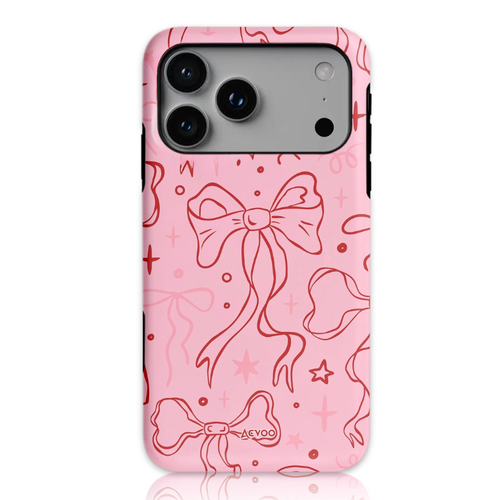 Apple iPhone 17/Air/Pro/Max - Cute Ribbon Bow Full-Cover Protective Phone Case