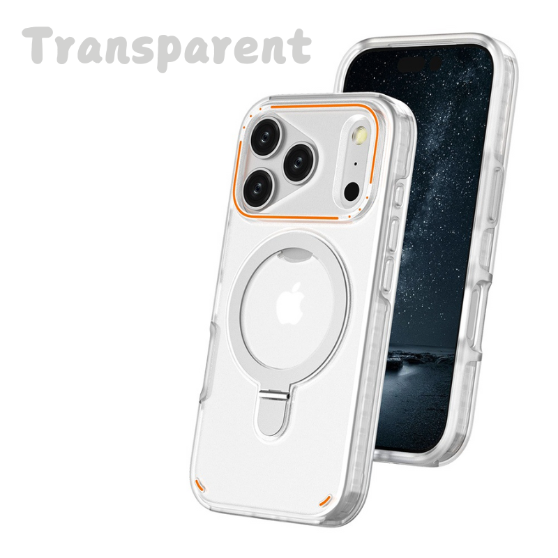 Load image into Gallery viewer, [Built-in Metal Ring Stand][Magsafe Compatible] Apple iPhone 17/Air/Pro/Pro Max Transparent Full-Body Shockproof Phone Case
