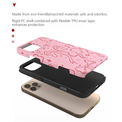 Apple iPhone 17/Air/Pro/Max - Cute Ribbon Bow Full-Cover Protective Phone Case - i-Station Mobile Phone & Electronic Device Repair and Accessories