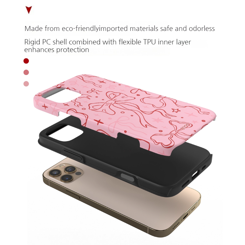 Apple iPhone 17/Air/Pro/Max - Cute Ribbon Bow Full-Cover Protective Phone Case - i-Station Mobile Phone & Electronic Device Repair and Accessories