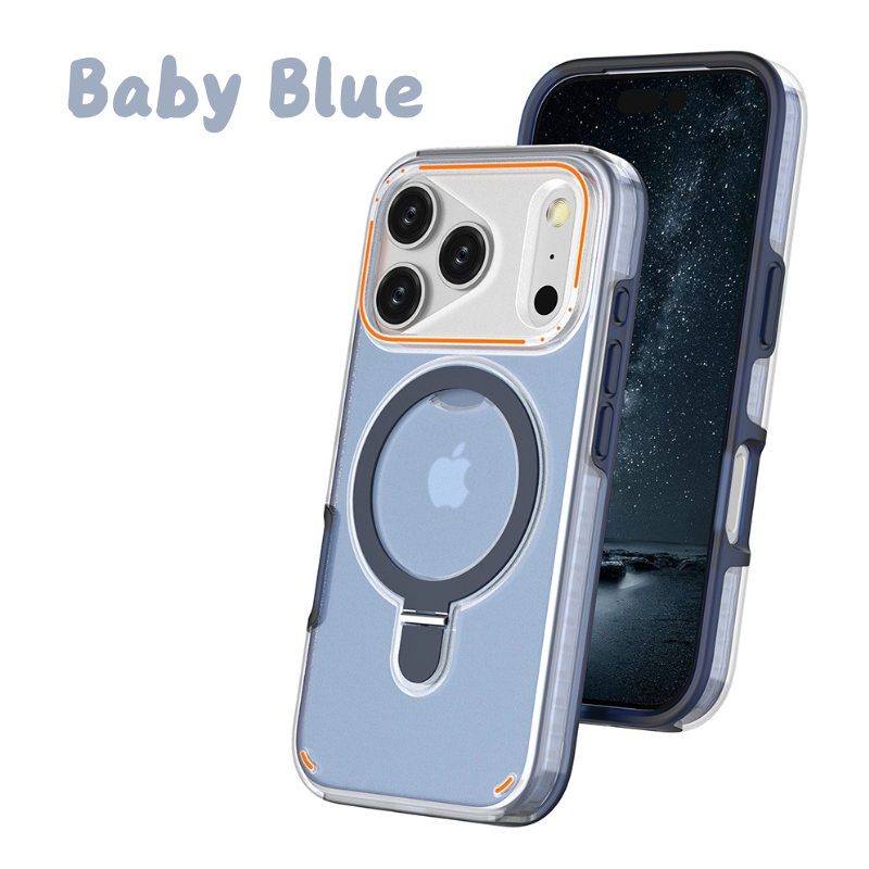 Load image into Gallery viewer, [Built-in Metal Ring Stand][Magsafe Compatible] Apple iPhone 17/Air/Pro/Pro Max Transparent Full-Body Shockproof Phone Case
