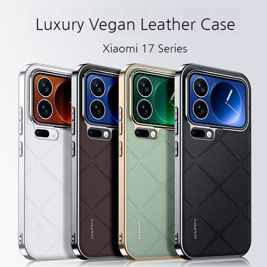 Xiaomi Mi 17/Pro/Pro Max - Plain Leather PC Shockproof Case