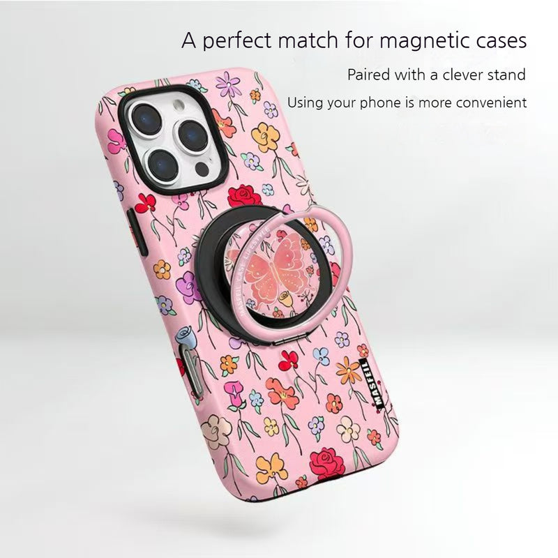 Load image into Gallery viewer, [Magsafe Compatible][Built-in Stand] Apple iPhone 17/Air/Pro/Max - Floral Double-Layer Full-Protection Shockproof Case
