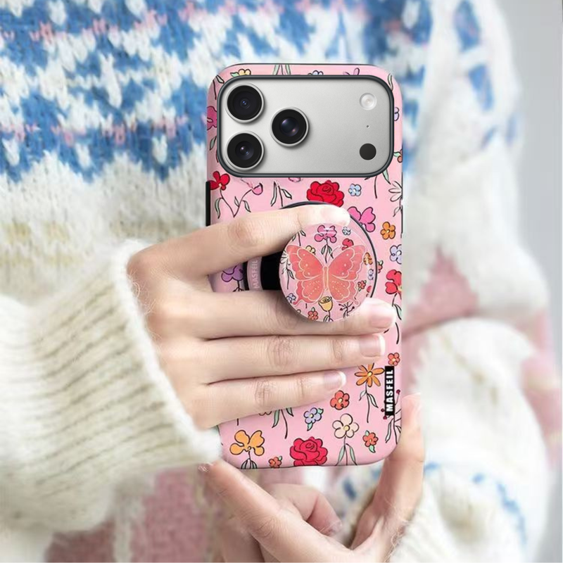 Load image into Gallery viewer, [Magsafe Compatible][Built-in Stand] Apple iPhone 17/Air/Pro/Max - Floral Double-Layer Full-Protection Shockproof Case
