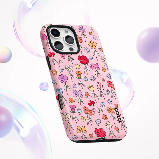 [Magsafe Compatible][Built-in Stand] Apple iPhone 17/Air/Pro/Max - Floral Double-Layer Full-Protection Shockproof Case