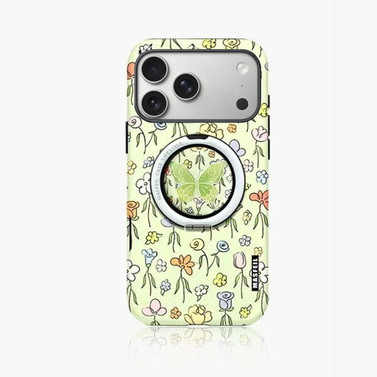 [Magsafe Compatible][Built-in Stand] Apple iPhone 17/Air/Pro/Max - Floral Double-Layer Full-Protection Shockproof Case