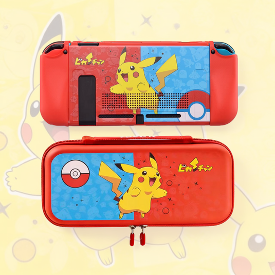 Nintendo Switch/OLED - Pikachu Gaming Hard Protective Storage Case & Controller Grip