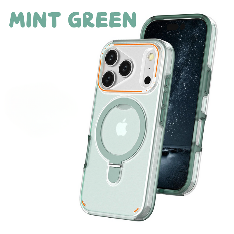 Load image into Gallery viewer, [Built-in Metal Ring Stand][Magsafe Compatible] Apple iPhone 17/Air/Pro/Pro Max Transparent Full-Body Shockproof Phone Case
