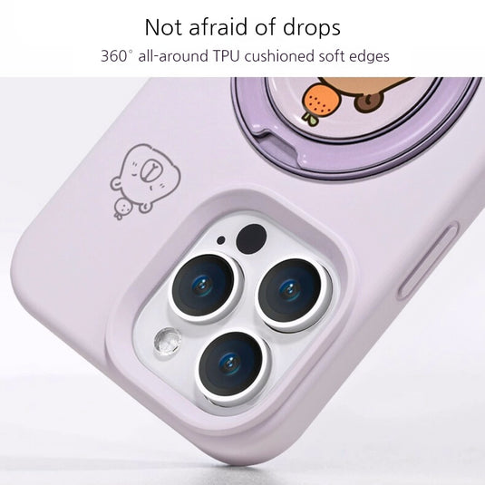 [Built-in Stand] Apple iPhone 17/Air/Pro/Max - Capybara Liquid Silicone Full-Cover Shockproof Phone Case