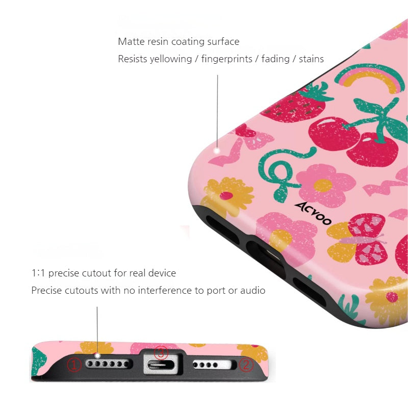 Apple iPhone 17/Air/Pro/Max - Cherry Double-Layer Shockproof Case - i-Station Mobile Phone & Electronic Device Repair and Accessories