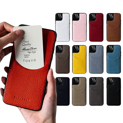 [With Card Slot] Apple iPhone 13/mini/Pro/Max - Soft Shock Proof and Drop Resistant Genuine Leather Series Case