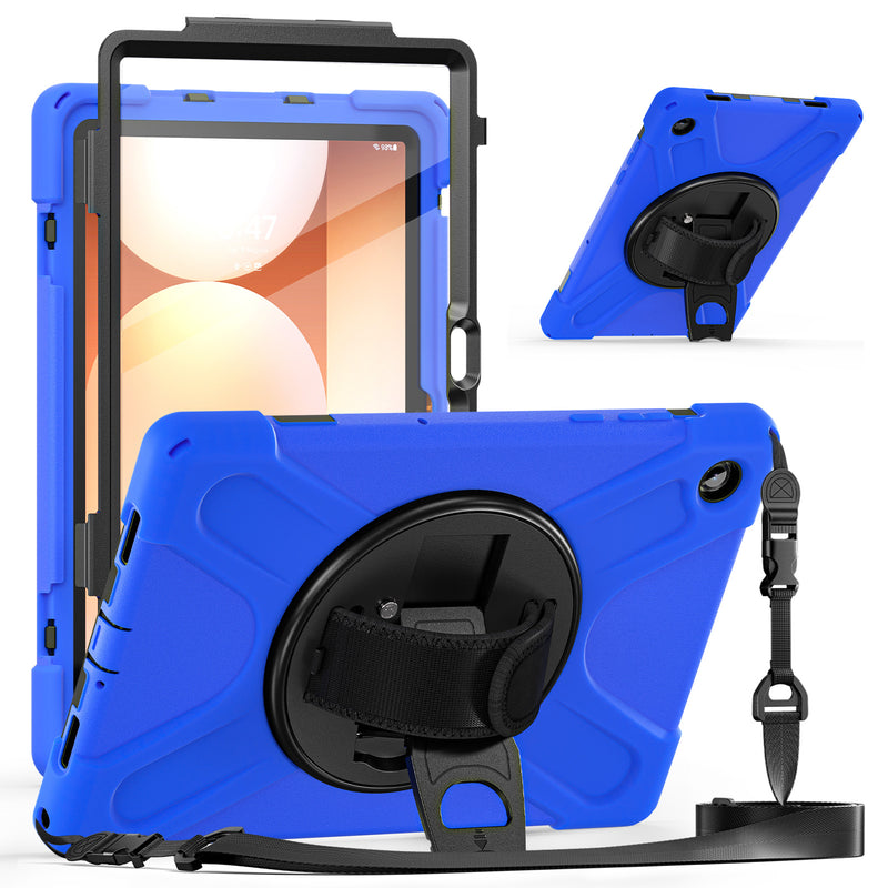 Load image into Gallery viewer, Samsung Galaxy Tab A11  (2025) 8.7&quot; - Heavy Duty 360 Degree Rotate Stand Hand Strap Case With Shoulder Strap
