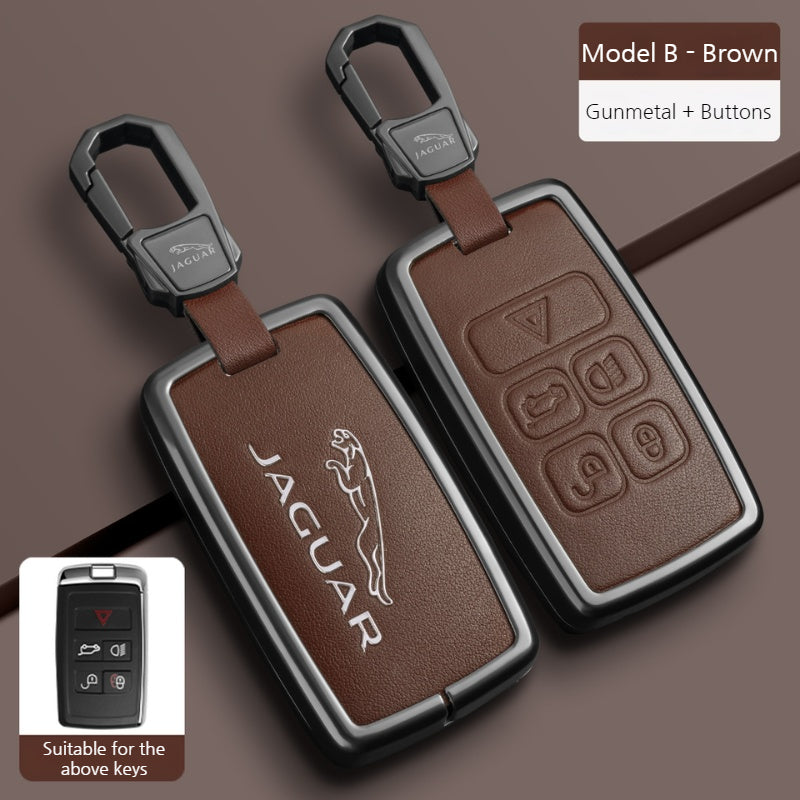 Load image into Gallery viewer, Jaguar Premium Leather Protection Car Key Fob Case Cover For XEL, XJ, F-PACE, XFL, E-PACE, XE, XF, F-TYPE
