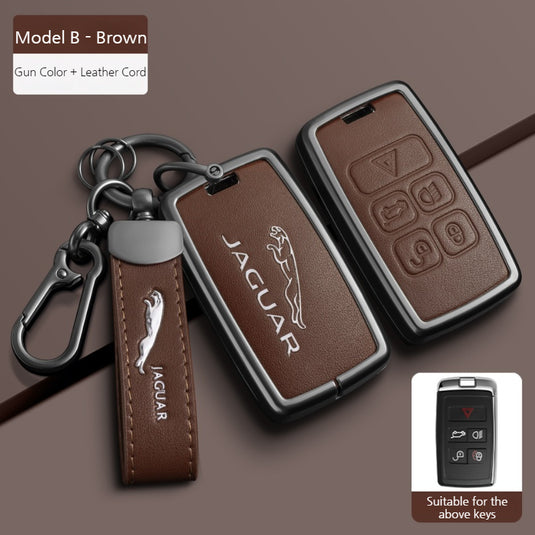 Jaguar Premium Leather Protection Car Key Fob Case Cover For XEL, XJ, F-PACE, XFL, E-PACE, XE, XF, F-TYPE