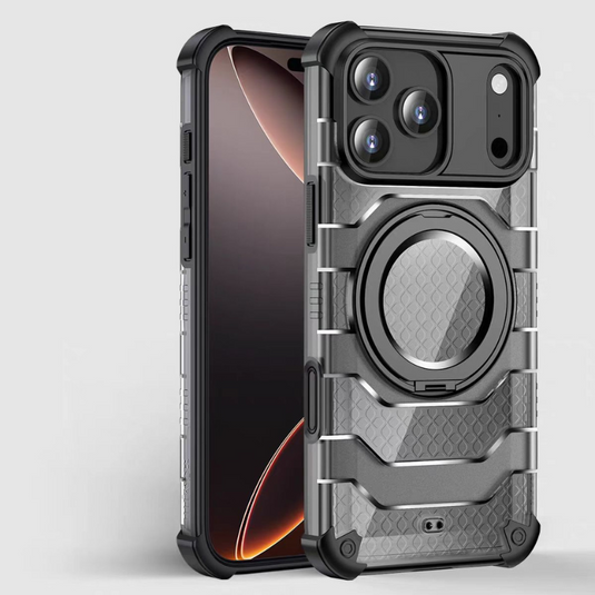 [Magsafe Compatible][With Stand] Apple iPhone 17 Air/Pro/Max - Wlons Transparent Shockproof Military Grade Case
