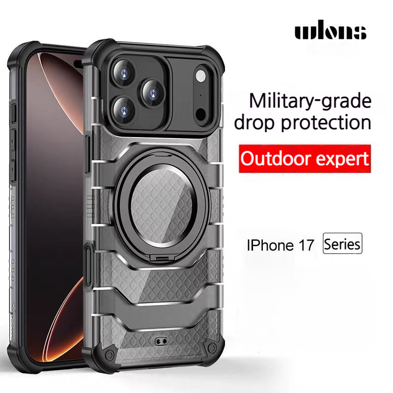 Load image into Gallery viewer, [Magsafe Compatible][With Stand] Apple iPhone 17 Air/Pro/Max - Wlons Transparent Shockproof Military Grade Case
