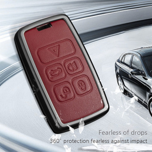 Jaguar Premium Leather Protection Car Key Fob Case Cover For XEL, XJ, F-PACE, XFL, E-PACE, XE, XF, F-TYPE