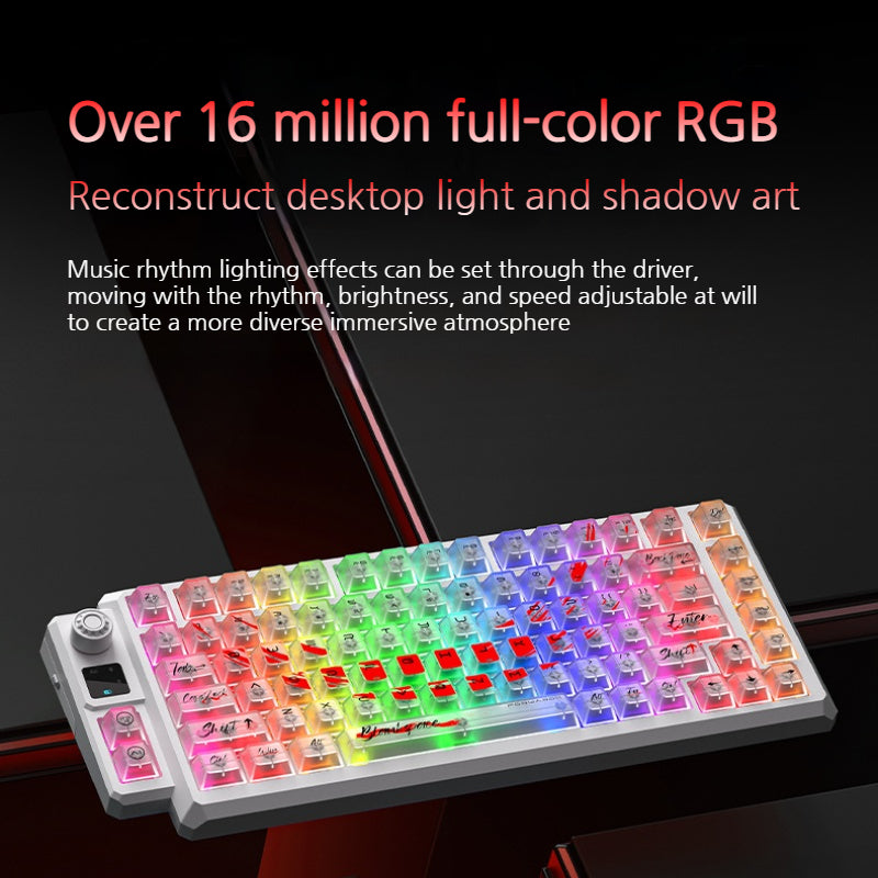 Load image into Gallery viewer, LANGTU T75 Tri-Mode Wireless Frosted Mechanical Gaming Keyboard &amp; Bluetooth/2.4GHz/USB-C
