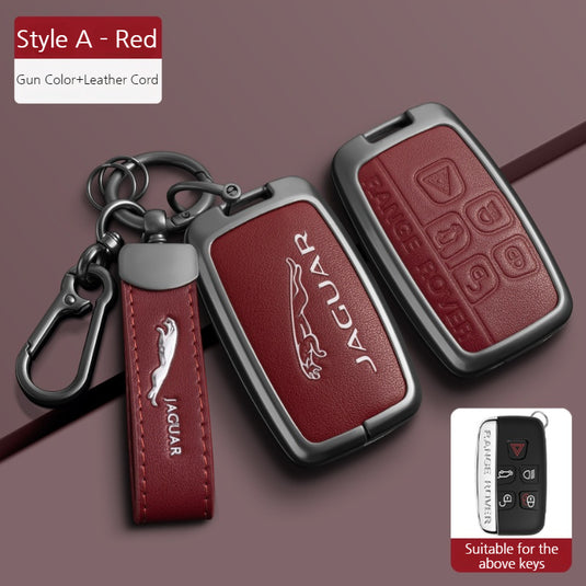 Jaguar Premium Leather Protection Car Key Fob Case Cover For XEL, XJ, F-PACE, XFL, E-PACE, XE, XF, F-TYPE