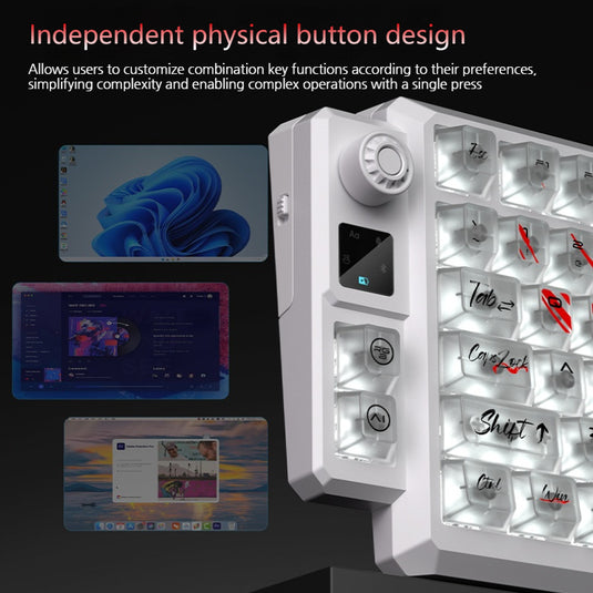 LANGTU T75 Tri-Mode Wireless Frosted Mechanical Gaming Keyboard & Bluetooth/2.4GHz/USB-C