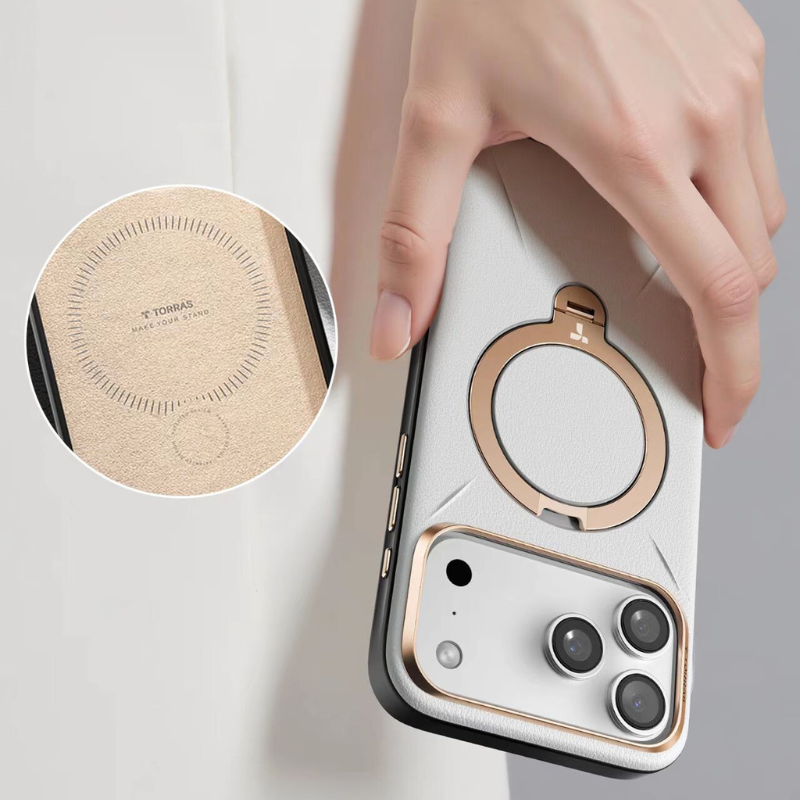Load image into Gallery viewer, [Magsafe Compatible][Built-in Metal Stand] Apple iPhone 17 Pro/Pro Max TORRAS Premium Leather Full-body Shockproof Case
