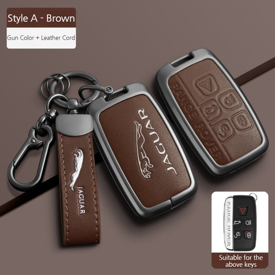 Jaguar Premium Leather Protection Car Key Fob Case Cover For XEL, XJ, F-PACE, XFL, E-PACE, XE, XF, F-TYPE