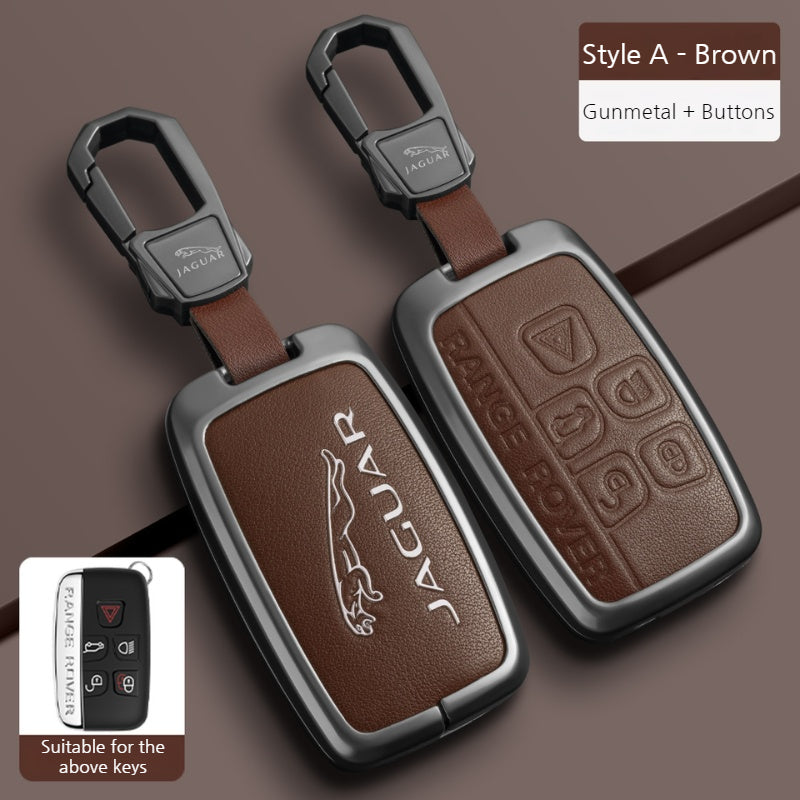 Load image into Gallery viewer, Jaguar Premium Leather Protection Car Key Fob Case Cover For XEL, XJ, F-PACE, XFL, E-PACE, XE, XF, F-TYPE

