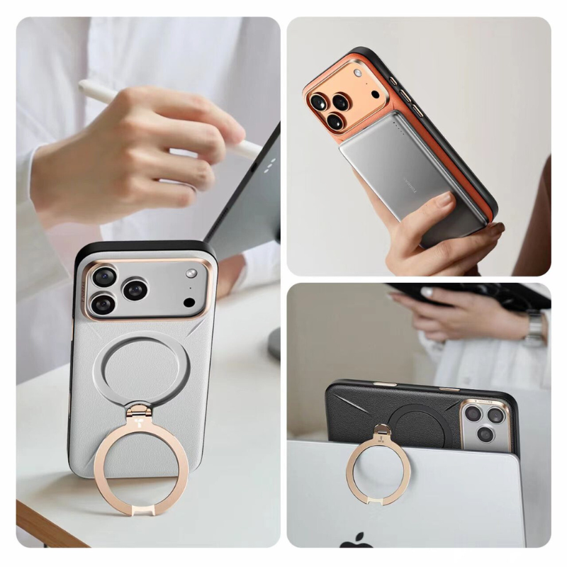 Load image into Gallery viewer, [Magsafe Compatible][Built-in Metal Stand] Apple iPhone 17 Pro/Pro Max TORRAS Premium Leather Full-body Shockproof Case
