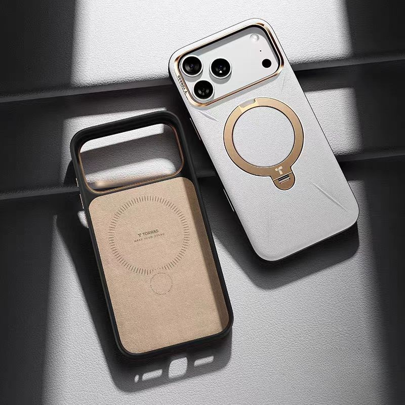 [Magsafe Compatible][Built-in Metal Stand] Apple iPhone 17 Pro/Pro Max TORRAS Premium Leather Full-body Shockproof Case - i-Station Mobile Phone & Electronic Device Repair and Accessories