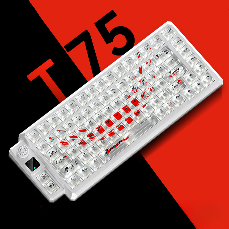 Load image into Gallery viewer, LANGTU T75 Tri-Mode Wireless Frosted Mechanical Gaming Keyboard &amp; Bluetooth/2.4GHz/USB-C
