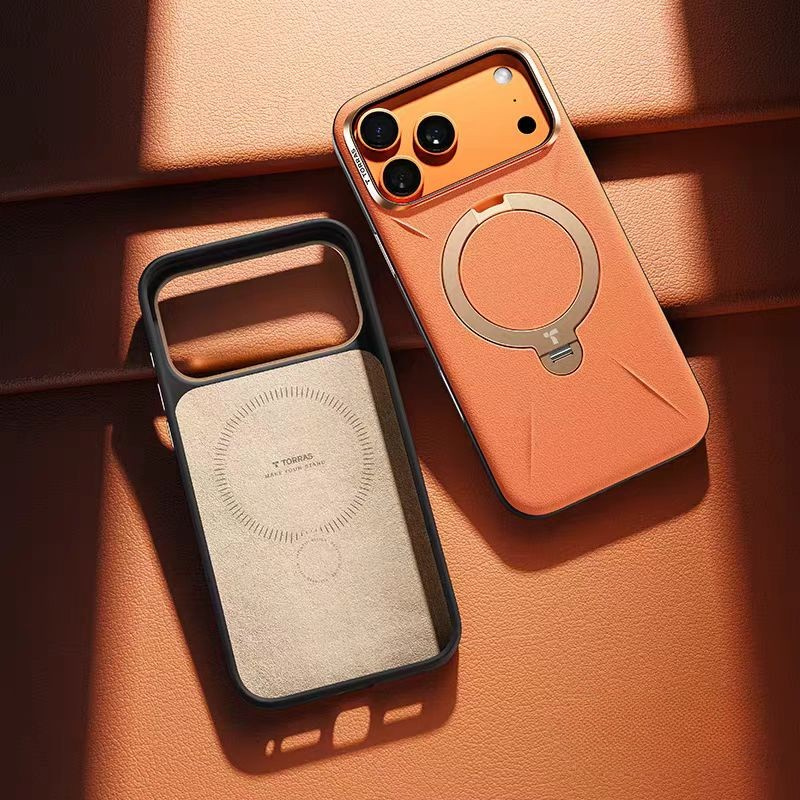 Load image into Gallery viewer, [Magsafe Compatible][Built-in Metal Stand] Apple iPhone 17 Pro/Pro Max TORRAS Premium Leather Full-body Shockproof Case
