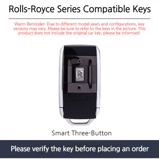 Rolls-Royce Aluminum Alloy Car Key Cover for Cullinan, Phantom, Ghost, Wraith, and Dawn