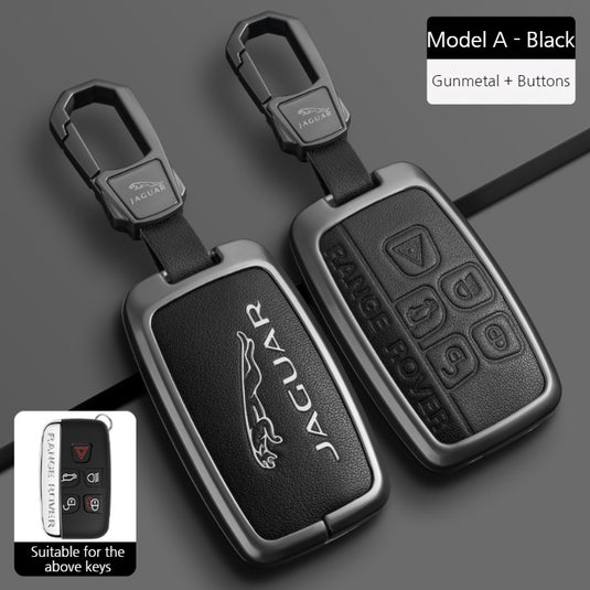 Jaguar Premium Leather Protection Car Key Fob Case Cover For XEL, XJ, F-PACE, XFL, E-PACE, XE, XF, F-TYPE