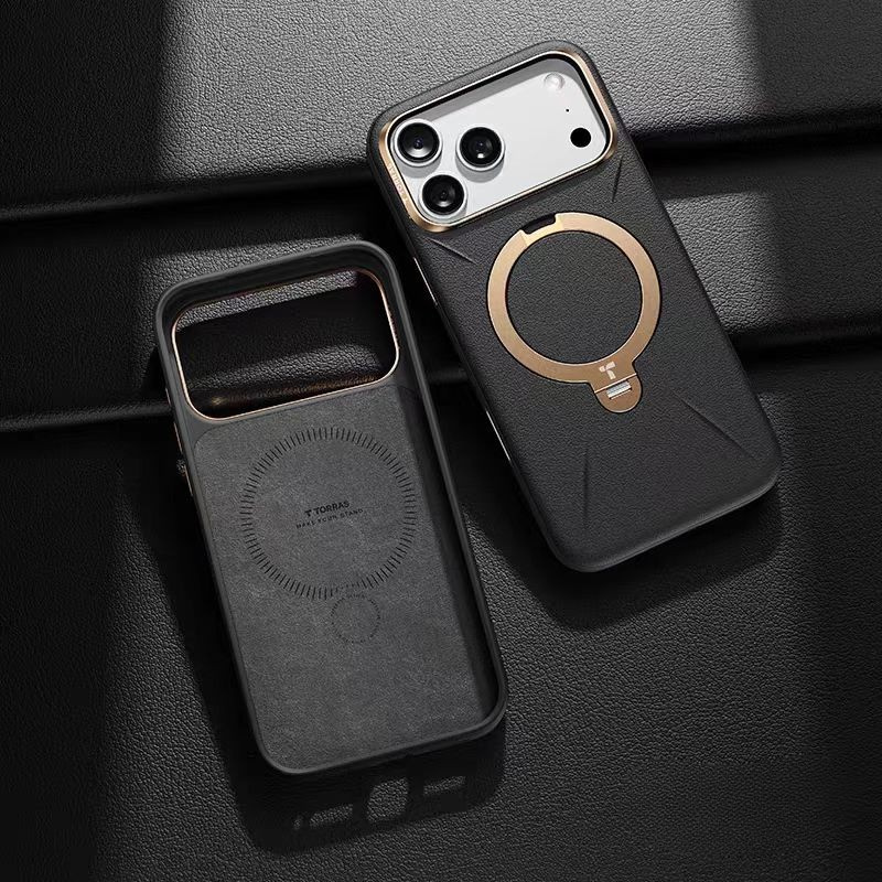 Load image into Gallery viewer, [Magsafe Compatible][Built-in Metal Stand] Apple iPhone 17 Pro/Pro Max TORRAS Premium Leather Full-body Shockproof Case
