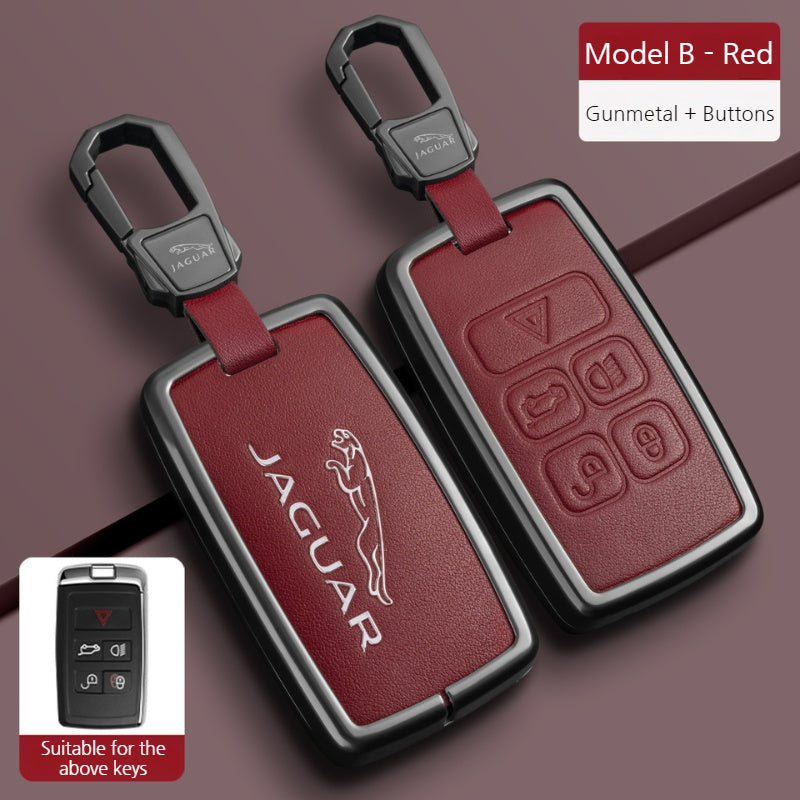 Load image into Gallery viewer, Jaguar Premium Leather Protection Car Key Fob Case Cover For XEL, XJ, F-PACE, XFL, E-PACE, XE, XF, F-TYPE
