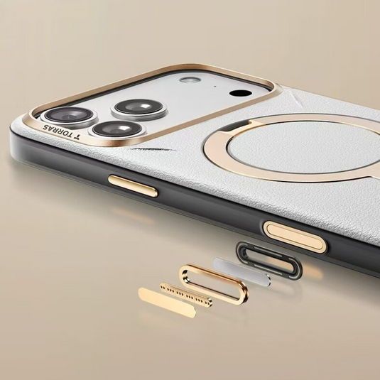 [Magsafe Compatible][Built-in Metal Stand] Apple iPhone 17 Pro/Pro Max TORRAS Premium Leather Full-body Shockproof Case