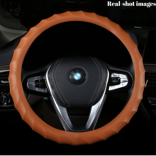 BMW X7 Breathable Anti-Slip Wave-Texture Leather Steering Wheel Cover