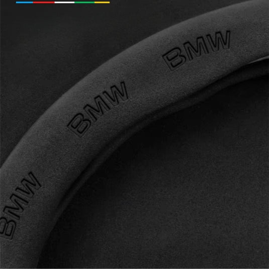 BMW iX3/4/5/6 Luxury Carbon Fiber Leather Steering Wheel Cover – Soft Suede Touch, Enhanced Grip & Steering Wheel Protection