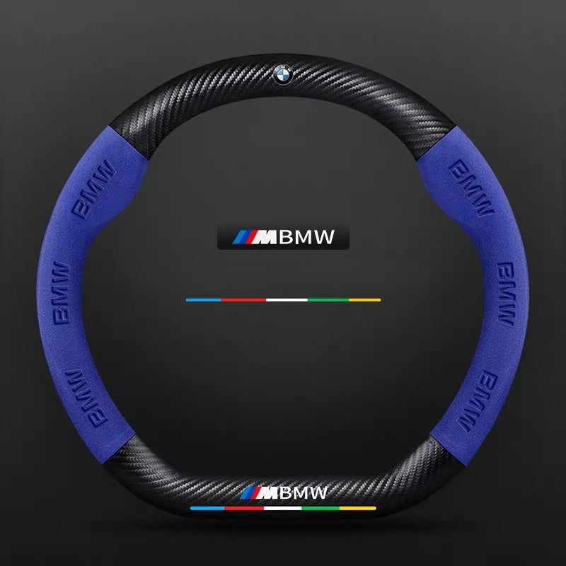 Load image into Gallery viewer, BMW iX3/4/5/6 Luxury Carbon Fiber Leather Steering Wheel Cover – Soft Suede Touch, Enhanced Grip &amp; Steering Wheel Protection
