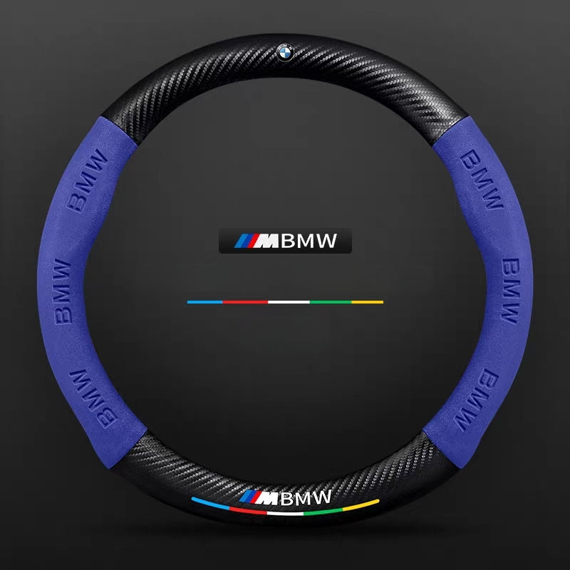 Load image into Gallery viewer, BMW iX3/4/5/6 Luxury Carbon Fiber Leather Steering Wheel Cover – Soft Suede Touch, Enhanced Grip &amp; Steering Wheel Protection
