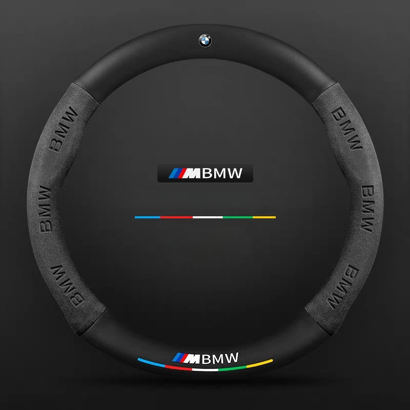 Load image into Gallery viewer, BMW iX3/4/5/6 Leather-Texture Suede Steering Wheel Cover – Non-Slip, Durable, Sporty Feel &amp; Steering Wheel Protection
