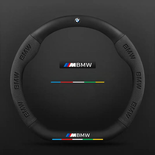 BMW i7 Leather-Texture Suede Steering Wheel Cover – Non-Slip, Durable, Sporty Feel & Steering Wheel Protection