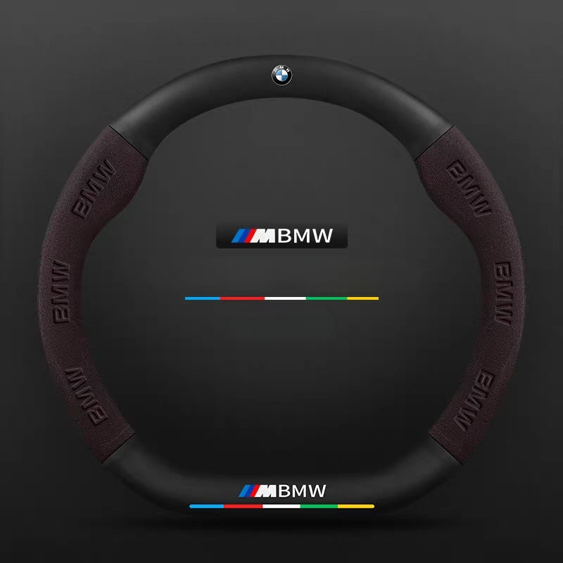 Load image into Gallery viewer, BMW iX3/4/5/6 Leather-Texture Suede Steering Wheel Cover – Non-Slip, Durable, Sporty Feel &amp; Steering Wheel Protection
