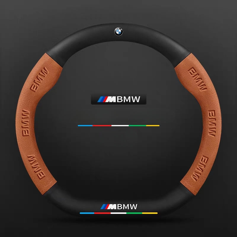 Load image into Gallery viewer, BMW iX3/4/5/6 Leather-Texture Suede Steering Wheel Cover – Non-Slip, Durable, Sporty Feel &amp; Steering Wheel Protection
