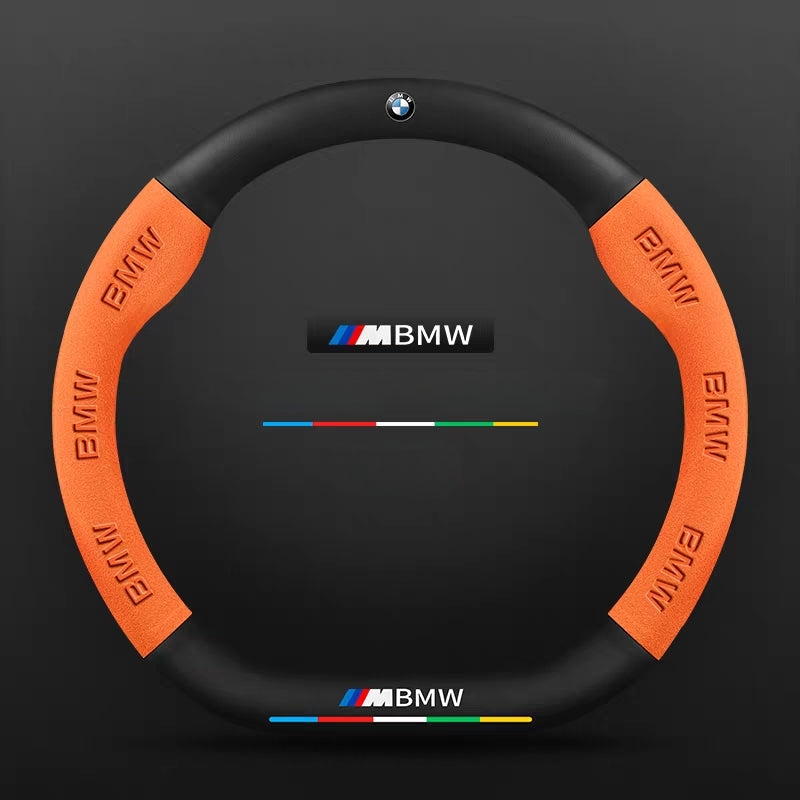 Load image into Gallery viewer, BMW iX3/4/5/6 Leather-Texture Suede Steering Wheel Cover – Non-Slip, Durable, Sporty Feel &amp; Steering Wheel Protection
