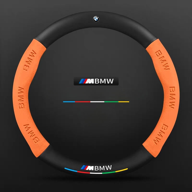 Load image into Gallery viewer, BMW iX3/4/5/6 Leather-Texture Suede Steering Wheel Cover – Non-Slip, Durable, Sporty Feel &amp; Steering Wheel Protection
