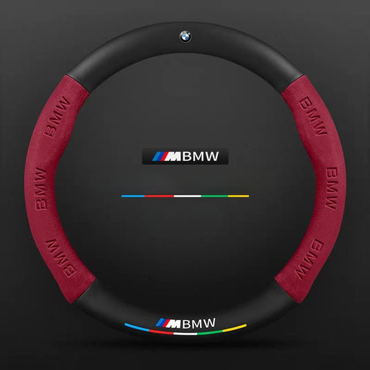 BMW 1 Series Leather-Texture Suede Steering Wheel Cover – Non-Slip, Durable, Sporty Feel & Steering Wheel Protection