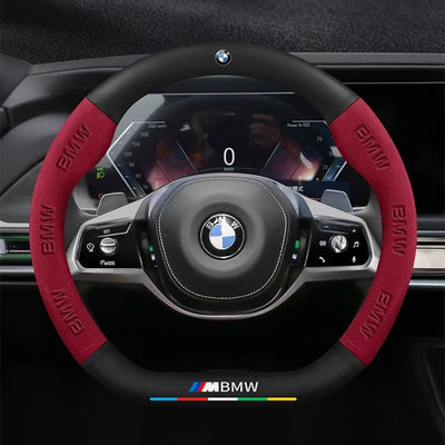 BMW iX3/4/5/6 Leather-Texture Suede Steering Wheel Cover – Non-Slip, Durable, Sporty Feel & Steering Wheel Protection - i-Station Mobile Phone & Electronic Device Repair and Accessories