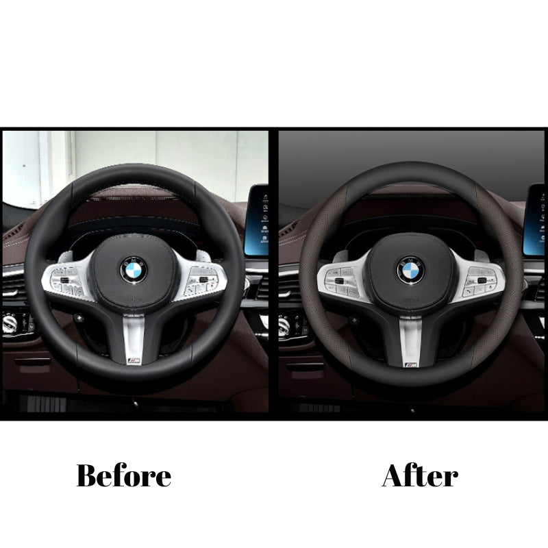 Load image into Gallery viewer, BMW X3 Premium Nappa Leather Breathable Ultra-Thin Non-Slip Steering Wheel Cover
