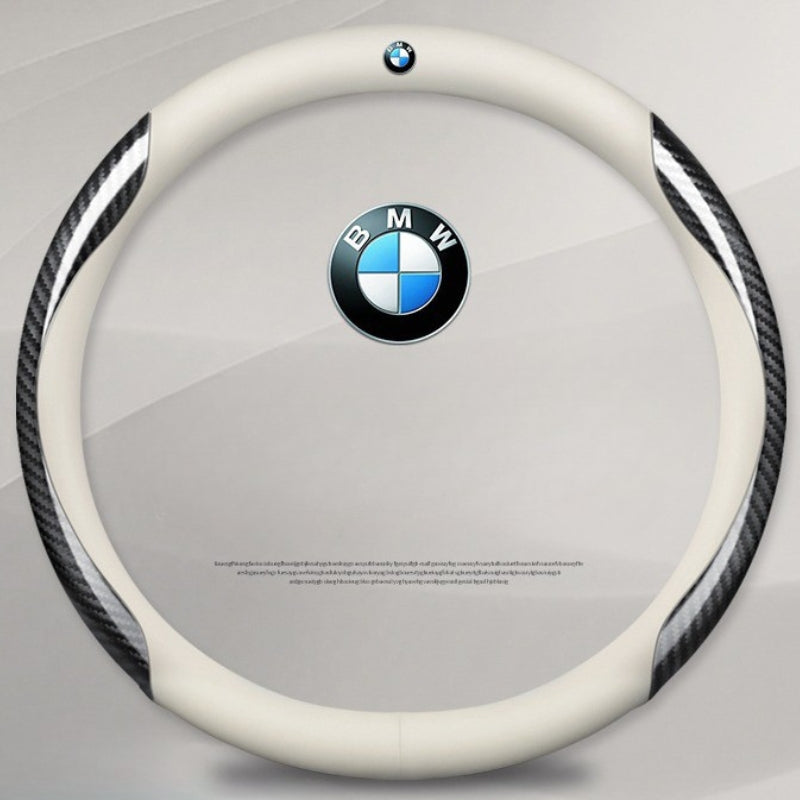 Load image into Gallery viewer, BMW X3 Leather &amp; Glossy Carbon Fiber Breathable Ultra-Thin Non-Slip Steering Wheel Cover
